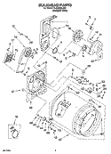 BULKHEAD PARTS Diagram and Parts List for YLEQ8000JQ2  Whirlpool Dryer