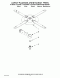 LOWER WASHARM AND STRAINER PARTS Diagram and Parts List for KUDK30IVSS4  KitchenAid Dishwasher