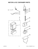 MOTOR & ICE CONTAINER PARTS Diagram and Parts List for KSSC48QVS05  KitchenAid Refrigerator