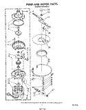 PUMP AND MOTOR Diagram and Parts List for DU1099XT0  Whirlpool Dishwasher