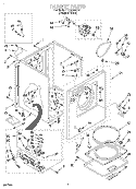 CABINET Diagram and Parts List for TGDL640DQ1  Whirlpool Dryer
