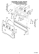 CONTROL PANEL PARTS Diagram and Parts List for RF110AXSQ2  Whirlpool Range