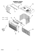 CABINET PARTS Diagram and Parts List for YACM052MM0  Whirlpool Air Conditioner