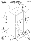 CABINET PARTS Diagram and Parts List for ET9FHTXMQ00  Whirlpool Refrigerator