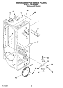 REFRIGERATOR LINER PARTS Diagram and Parts List for KSRY25CVMS00  KitchenAid Refrigerator