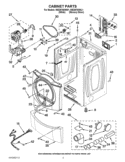 CABINET PARTS Diagram and Parts List for WED9750WL1  Whirlpool Dryer