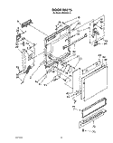 DOOR Diagram and Parts List for WU3006V2  Roper Dishwasher