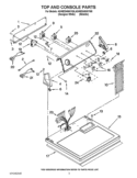 TOP AND CONSOLE PARTS Diagram and Parts List for 4GWED4900YW0  Whirlpool Dryer