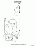 PUMP PARTS Diagram and Parts List for WTW7340XW2  Whirlpool Washer
