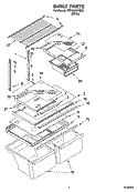 SHELF PARTS Diagram and Parts List for RT21AKXKQ05  Whirlpool Refrigerator