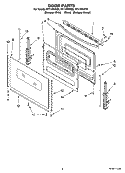 DOOR PARTS, OPTIONAL PARTS (NOT INCLUDED) Diagram and Parts List for RF114PXSB2  Whirlpool Range