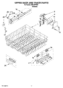 UPPER RACK AND TRACK PARTS Diagram and Parts List for KUDL02FRSS4  KitchenAid Dishwasher