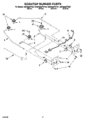 COOKTOP BURNER PARTS Diagram and Parts List for KGRA806PSS01  KitchenAid Range