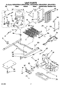 UNIT PARTS Diagram and Parts List for KSRU25CRWH01  KitchenAid Refrigerator