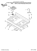 COOKTOP, LITERATURE Diagram and Parts List for SF315PEGQ6  Whirlpool Range