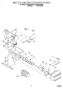 MOTOR AND ICE CONTAINER Diagram and Parts List for 4YED25PWBW00  Whirlpool Refrigerator