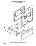 DOOR AND DRAWER Diagram and Parts List for RF303BXPW0  Whirlpool Range