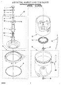 AGITATOR, BASKET AND TUB Diagram and Parts List for LSR6233BW1  Whirlpool Washer