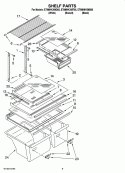 SHELF PARTS, OPTIONAL PARTS Diagram and Parts List for ET8MHKXMT05  Whirlpool Refrigerator