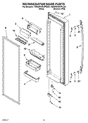REFRIGERATOR DOOR PARTS Diagram and Parts List for 7GS2SHEXPQ00  Whirlpool Refrigerator