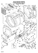 SECTION Diagram and Parts List for GEQ8858KT0  Whirlpool Dryer