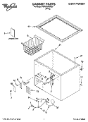 CABINET PARTS Diagram and Parts List for FCF070FXMQ01  Whirlpool Freezer