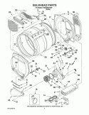 BULKHEAD PARTS Diagram and Parts List for WED5550XW0  Whirlpool Dryer