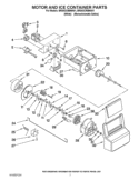 MOTOR AND ICE CONTAINER PARTS Diagram and Parts List for BRS62CRBNA01  Whirlpool Refrigerator