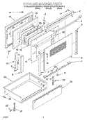 DOOR AND DRAWER Diagram and Parts List for KERC601HWH4  KitchenAid Range