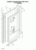 CABINET AND BREAKER TRIM PARTS Diagram and Parts List for KBFC42FTS03  KitchenAid Refrigerator