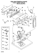 TOP AND CONSOLE PARTS OPTIONAL PARTS (NOT INCLUDED) Diagram and Parts List for LEQ9858LW1  Whirlpool Dryer