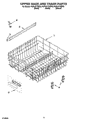 UPPER RACK AND TRACK PARTS Diagram and Parts List for KUDL01TKBL0  KitchenAid Dishwasher