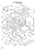OVEN Diagram and Parts List for FGS385BW3  Roper Range