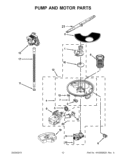 PUMP AND MOTOR PARTS Diagram and Parts List for IUD7500BS0  Whirlpool Dishwasher