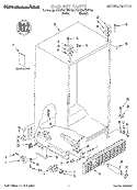CABINET, LITERATURE Diagram and Parts List for KSRE25FHBT00  KitchenAid Refrigerator