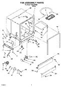 TUB ASSEMBLY PARTS Diagram and Parts List for TUD4700MQ0  Estate Dishwasher