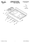 COOKTOP, LITERATURE Diagram and Parts List for SF3020SKW0  Whirlpool Range