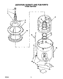 AGITATOR, BASKET AND TUB Diagram and Parts List for RAM4143AL0  Whirlpool Washer