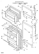 DOOR Diagram and Parts List for RT14HDYGW00  Roper Refrigerator