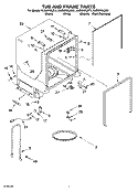 TUB AND FRAME PARTS Diagram and Parts List for KUDI01DLBT1  KitchenAid Dishwasher