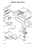 FREEZER LINER PARTS Diagram and Parts List for 5KBFS20EAX01  KitchenAid Refrigerator