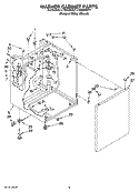 WASHER CABINET PARTS Diagram and Parts List for LTE5243DT7  Whirlpool Washer Dryer Combo
