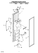 FREEZER DOOR PARTS Diagram and Parts List for KSRG25FKBT16  KitchenAid Refrigerator