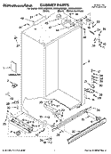 CABINET PARTS Diagram and Parts List for KSSO48QMX01  KitchenAid Refrigerator