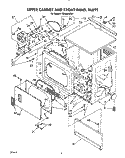 UPPER CABINET AND FRONT PANEL Diagram and Parts List for CS5000XSW1  Whirlpool Dryer