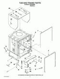 TUB AND FRAME PARTS Diagram and Parts List for IUD9750WS4  Whirlpool Dishwasher