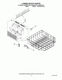 LOWER RACK PARTS Diagram and Parts List for GU3200XTXB0  Whirlpool Dishwasher
