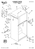 CABINET, LITERATURE Diagram and Parts List for 5VET8WPKLQ00  Whirlpool Refrigerator