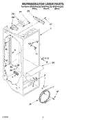 REFRIGERATOR LINER Diagram and Parts List for GD5SHGXLT00  Whirlpool Refrigerator