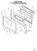 DOOR PARTS, OPTIONAL PARTS Diagram and Parts List for RF315PXPB2  Whirlpool Range